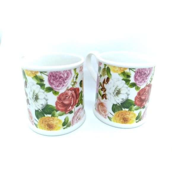 Set of 2 Rose Bouquet pattern mugs by Portmerion HTF discontinued - Picture 4 of 8